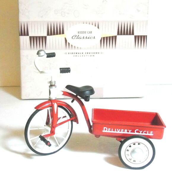 Hallmark Sidewalk Cruiser 1950 Delivery Cycle Die Cast Red Wagon Bike Kiddie Car - Picture 7 of 7